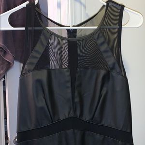 Black faux leather dress